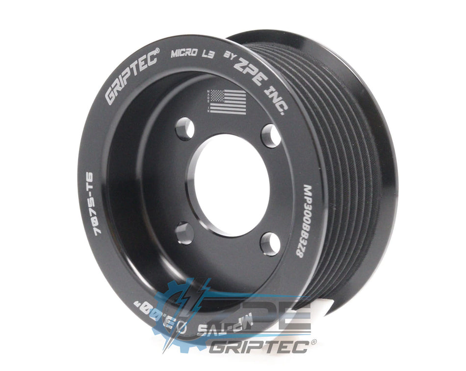 3.00" 8 Rib ZPE GripTec® 2pc Magnuson TVS L3 Black Pulley Only