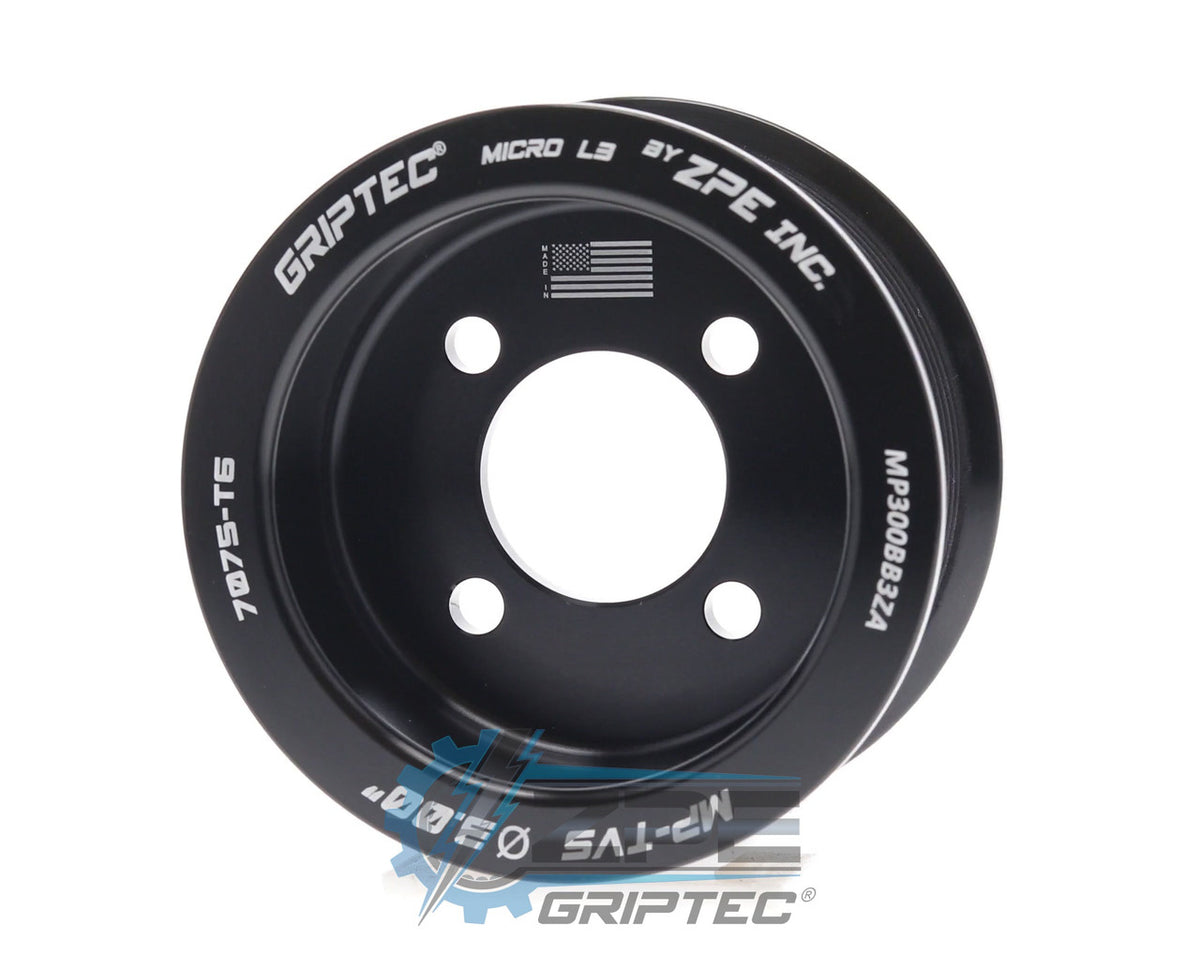 3.00" 10 Rib ZPE GripTec® 2pc Magnuson TVS L3 Black Pulley Only