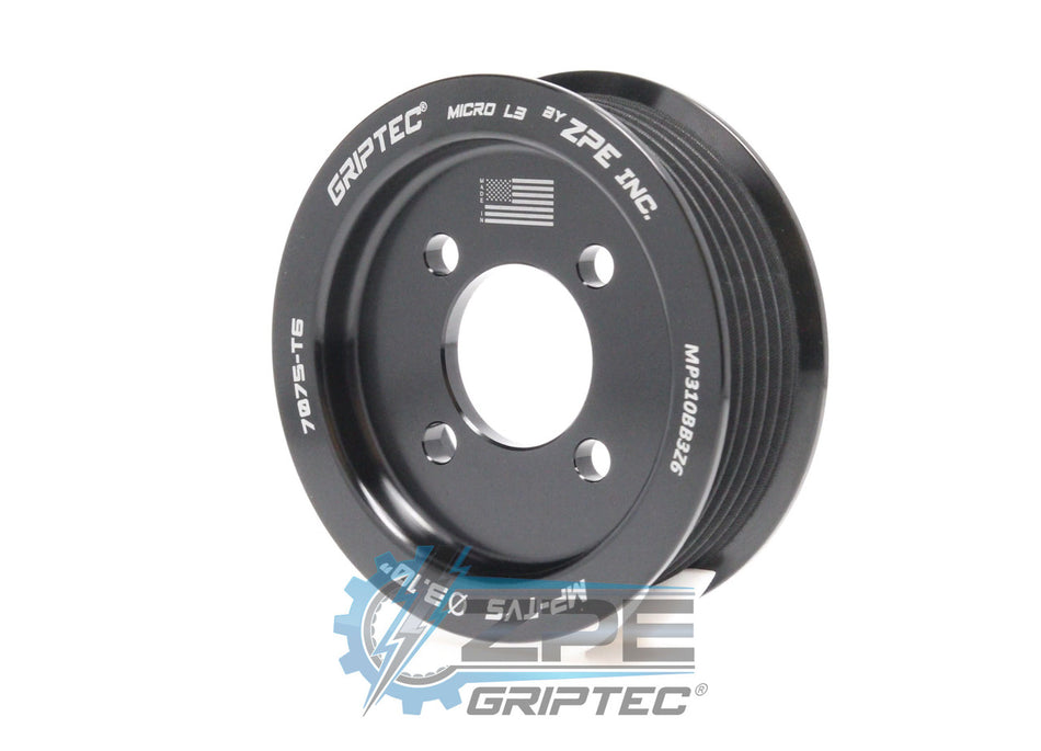 3.10" 6 Rib ZPE GripTec® 2pc Magnuson TVS L3 Black Pulley Only