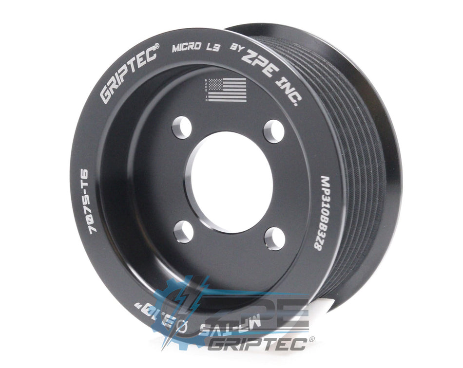 3.10" 8 Rib ZPE GripTec® 2pc Magnuson TVS L3 Black Pulley Only