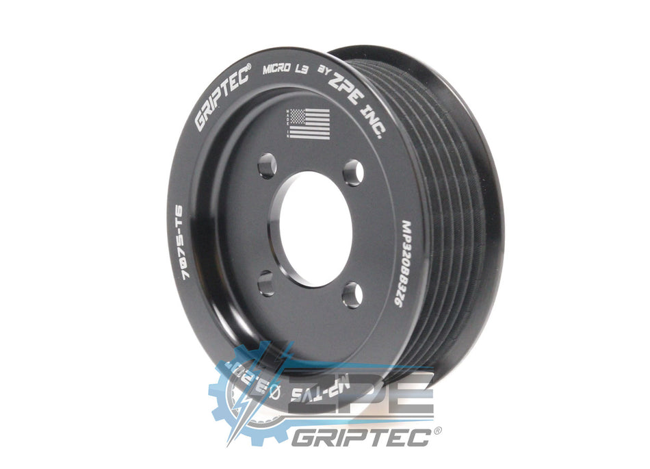 3.20" 6 Rib ZPE GripTec® 2pc Magnuson TVS L3 Black Pulley Only