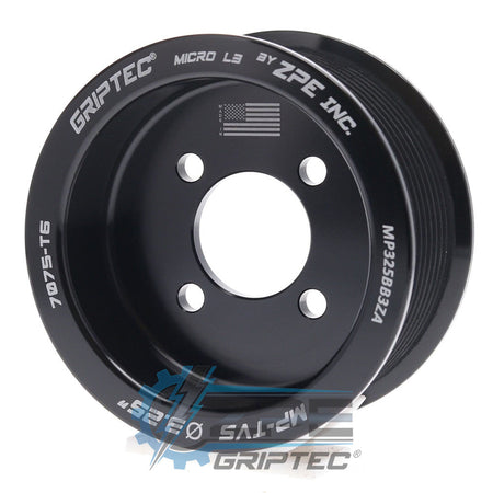 3.25" 10 Rib ZPE GripTec® 2pc Magnuson TVS L3 Black Pulley Only