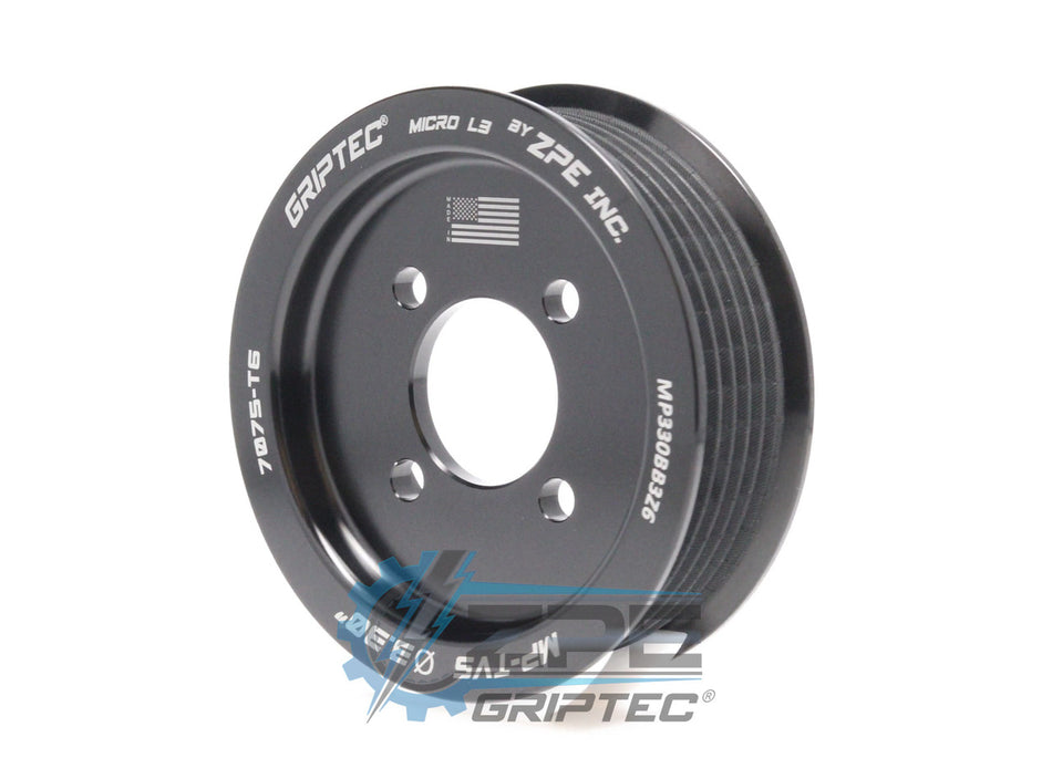 3.30" 6 Rib ZPE GripTec® 2pc Magnuson TVS L3 Black Pulley Only