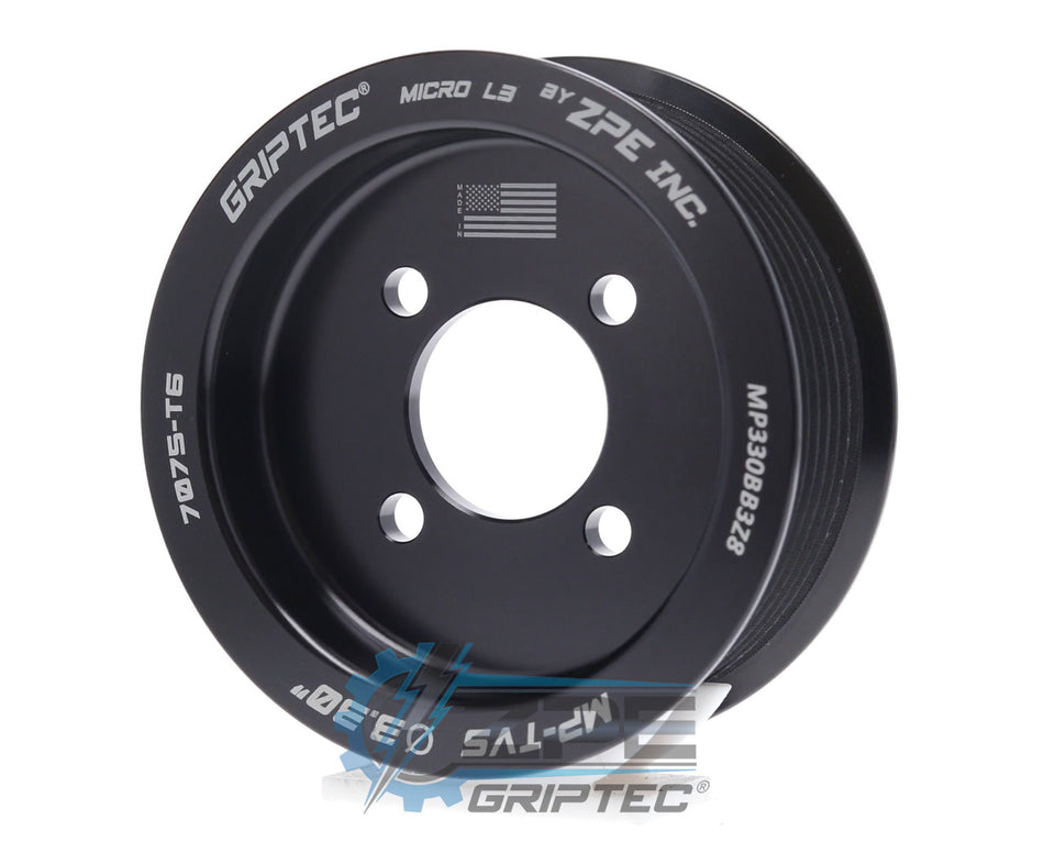 3.30" 8 Rib ZPE GripTec® 2pc Magnuson TVS L3 Black Pulley Only