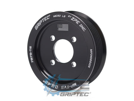3.40" 6 Rib ZPE GripTec® 2pc Magnuson TVS L3 Black Pulley Only