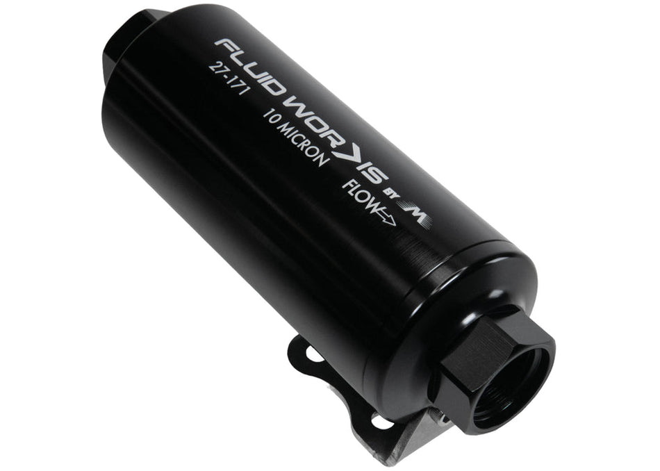 Fluidworks 12GPM 12ORB Post Fuel Filter w/ Mount (10 or 100 Micron Options Available)