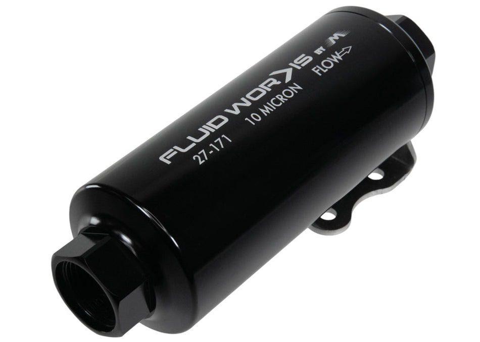 Fluidworks 12GPM 12ORB Post Fuel Filter w/ Mount (10 or 100 Micron Options Available)