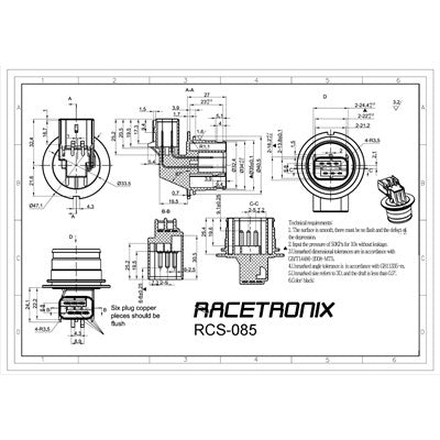 Connector Set, Fuel Tank Electrical Bulkhead 6-Way APEX2.8