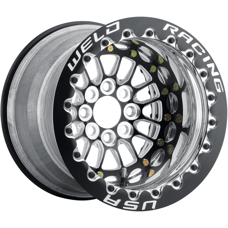 Weld Tuner Import 15x8 / 4x100mm BP / 5in. BS Black CTR Black Single Beadlock MT