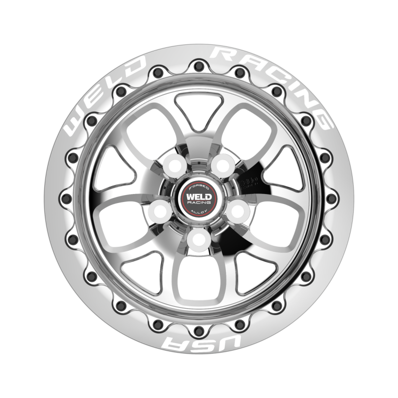 Weld S76 Beadlock 15x10/5x120/7.5 BS/3.18 HB-Polished Center-Polished Shell-Black SBL MT Wheel