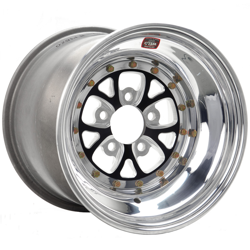 Weld V-Series 15x8 / 5x4.75 / 3 BS / 3.18 HB - Black Center - Polished Shell - Non-BL Wheel