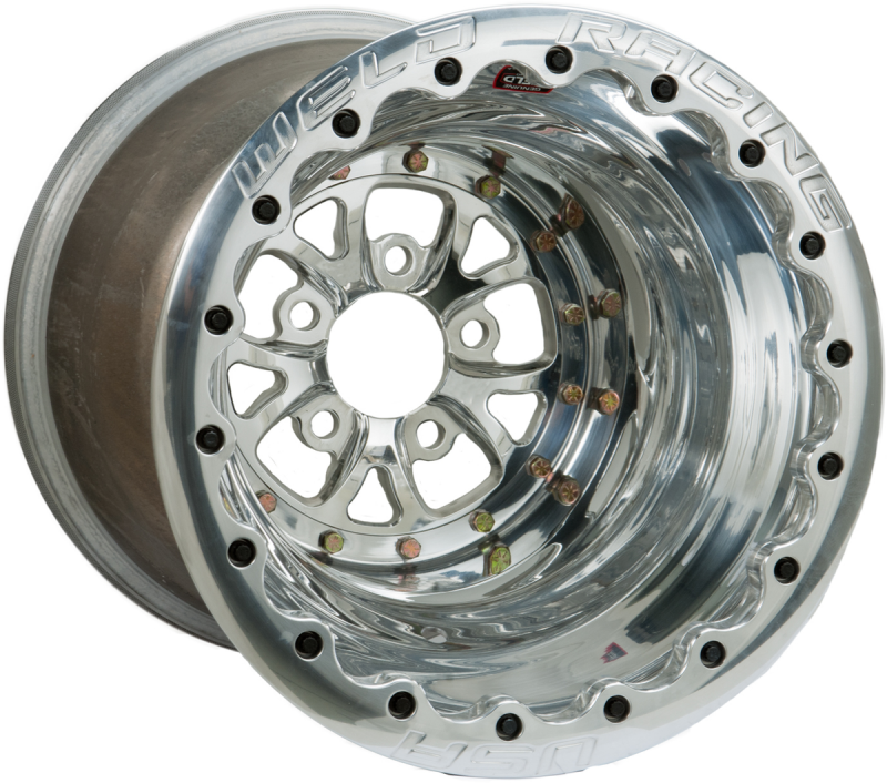 Weld V-Series 15x16 / 5x4.75 / 5 BS / 3.18 HB - Polished Center - Polished Shell - DBL Wheel