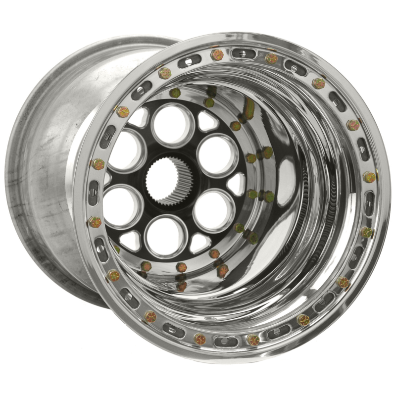 Weld Magnum Sprint 15x17/42-Spline/7 BS-Black Center-Polished Shell-DBL-Polished Cover Wheel