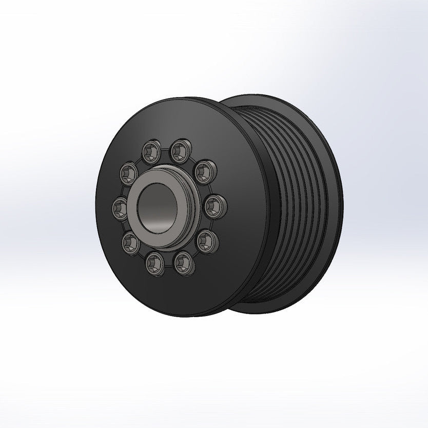 2.55" 8 Rib ZPE GripTec® 2pc MKII LSA L2V Black Pulley & Hub Kit
