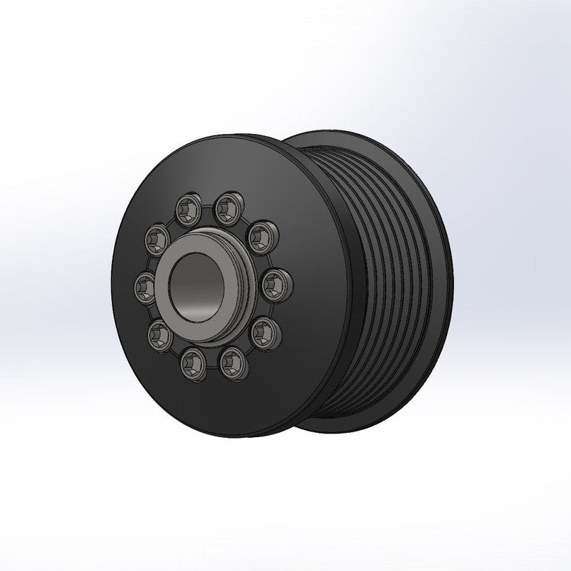 3.00" 8 Rib ZPE GripTec® 2pc MKII LSA L2V Black Pulley & Hub Kit