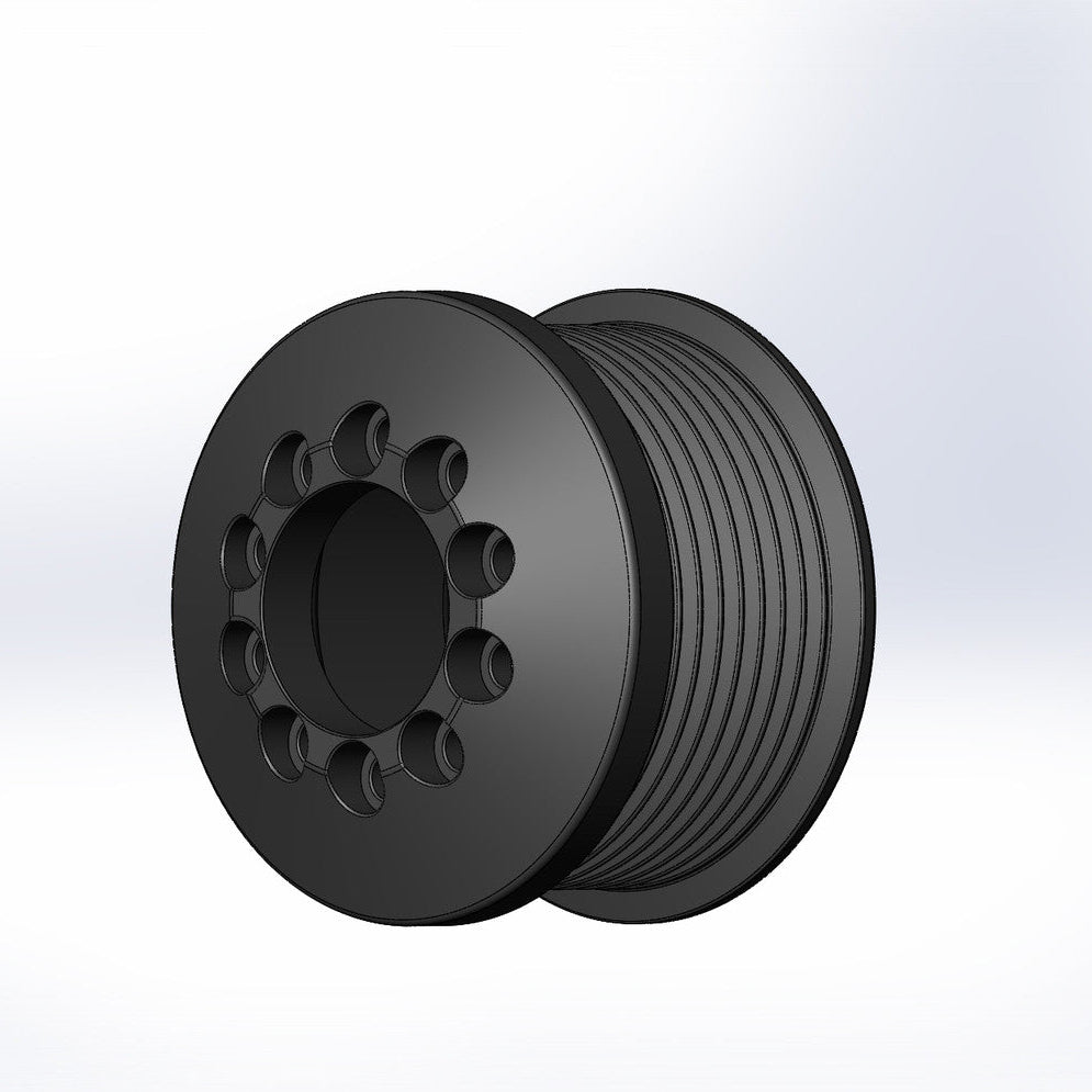 2.55" 8 Rib ZPE GripTec® 2pc MKII LSA L2V Black Pulley & Hub Kit